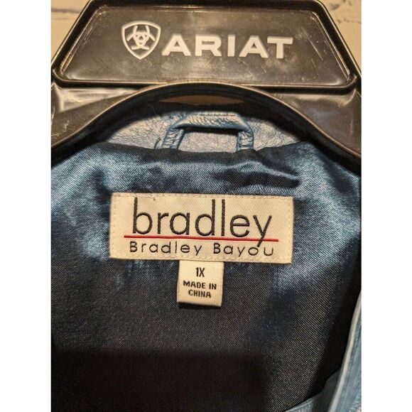 Bradley Bayou designer leather fitted jacket 1X - Picture 4 of 5
